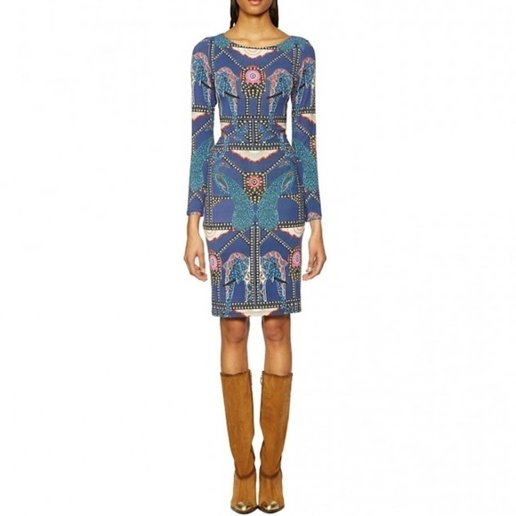 Mara Hoffman Caravan Midnight Side Cutout Long Sleeve Jersey Knit Dress Blue XS - Picture 2 of 16